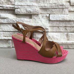 Tommy Hilfiger Neon Striped Wedge Sandals
